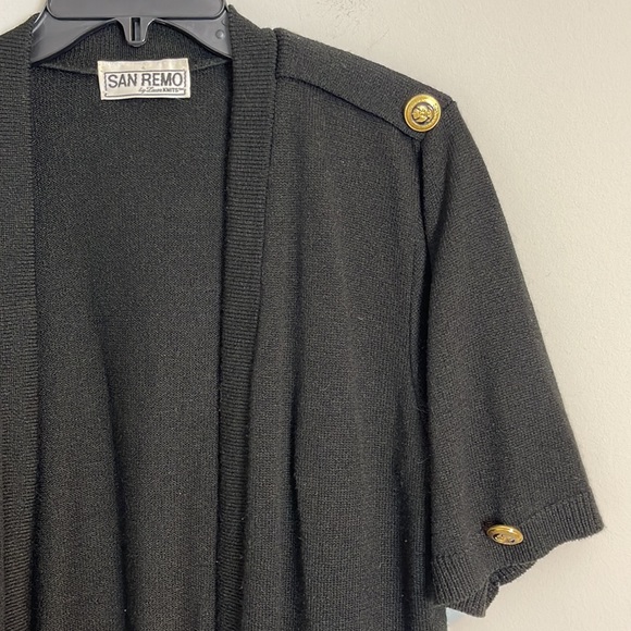 San Remo by Laura knits black short Sleeve vintage cardigan - Picture 2 of 7